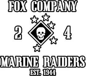 Fox Company 24 Marine Raiders Decal / Sticker 01