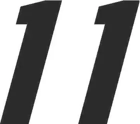 11 Race Number Motor Font Decal / Sticker