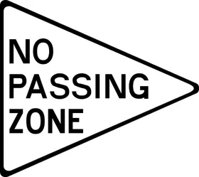 No Passing Zone Decal / Sticker 01