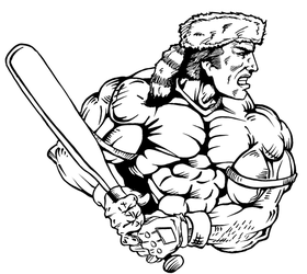 Baseball Frontiersman Mascot Decal / Sticker 4