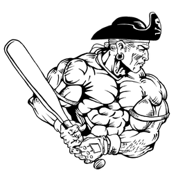 Baseball Pirates Mascot Decal / Sticker 2