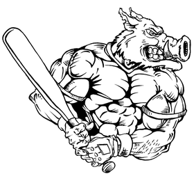 Baseball Razorbacks Mascots Decal / Sticker 2