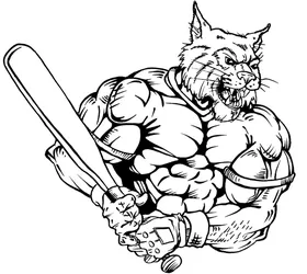 Baseball Wildcats Mascot Decal / Sticker 2