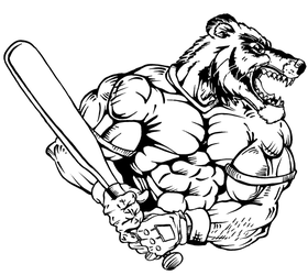 Baseball Wolverines / Badgers Mascot Decal / Sticker 2