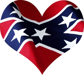 Confederate Flag Heart Decal / Sticker 03