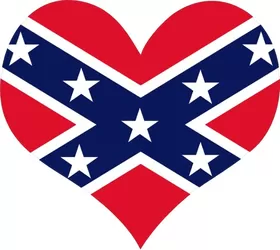 Confederate Flag Heart Decal / Sticker 04