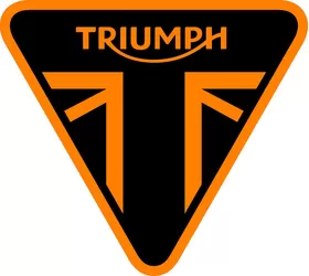 Black and Orange Triumph Triangle Decal / Sticker 77