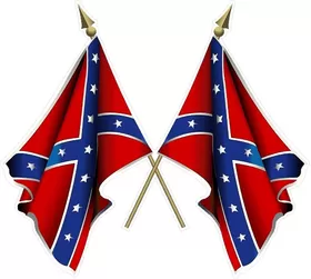 Crossed Confederate Flags Decal / Sticker x3