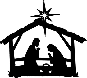 Christmas Manger Decal / Sticker 01