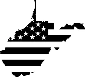 American Flag West Virginia Decal / Sticker 05