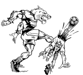 Soccer Wolves Mascot Decal / Sticker 1