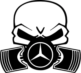 Mercedes Piston Gas Mask Skull Decal / Sticker 06