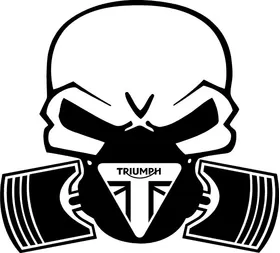 Triumph Piston Gas Mask Skull Decal / Sticker 40