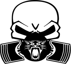 Arctic Cat Piston Gas Mask Skull Decal / Sticker 14