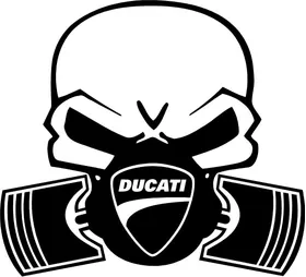 Ducati Piston Gas Mask Skul Decal / Sticker 27