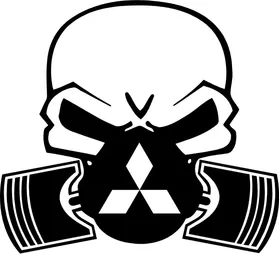 Mitsubishi Piston Gas Mask Skull Decal / Sticker 06