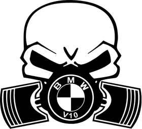 BMW V10 Piston Gas Mask Skull Decal / Sticker 36