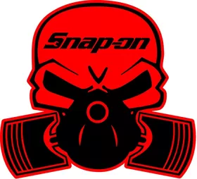 Black and Red Snap-On Piston Gas Mask Decal / Sticker 10