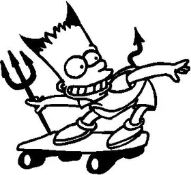 Bart Devil Skate Board decal / sticker