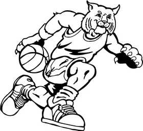 Basketball Bobcat Mascot Decal / Sticker