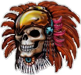 Indian Skull Decal / Sticker