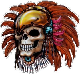 Indian Skull Decal / Sticker