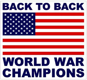 American Flag Back to Back World War Champions Decal / Sticker