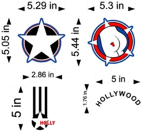 Top Gun Hollywood Helmet Decal / Sticker Set 01