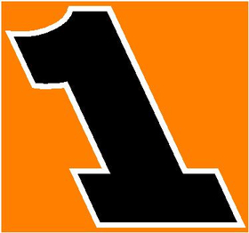 1 Race Number Rockwell Extra Bolt 2 Color Decal / Sticker
