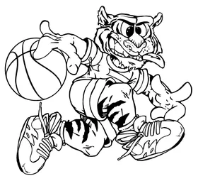 Tigers Basketball Mascot Decal / Sticker