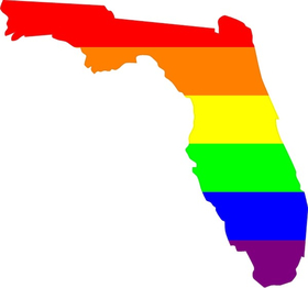 Florida State LGBT Flag Decal / Sticker 03