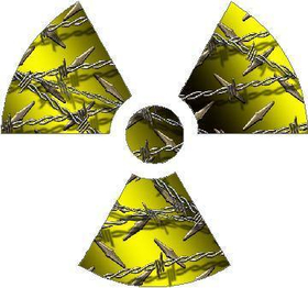 Yellow Barbed Wire Radiation Decal / Sticker