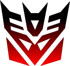 Black fade to Red Decepticon Decal / Sticker