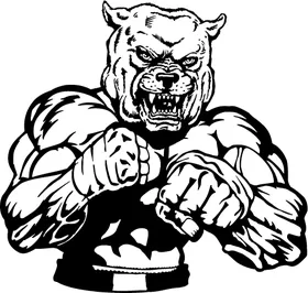 Boxing Bulldog Mascot Decal / Sticker