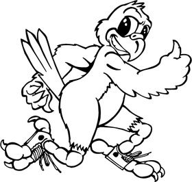 Running Eagles Mascot Decal / Sticker Track