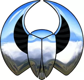 Simulated 3D Chrome Scarab Decal / Sticker 05
