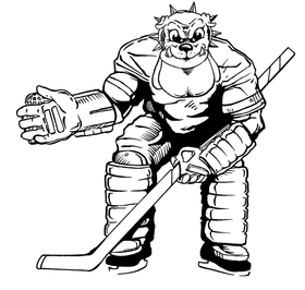 Hockey Bulldog Mascot Decal / Sticker 1