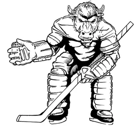 Hockey Buffalo Mascot Decal / Sticker hk1