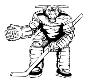 Hockey Bull Mascot Decal / Sticker 1