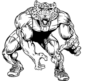 Wrestling Leopards Mascot Decal / Sticker 2