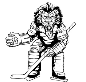 Hockey Lions Mascot Decal / Sticker 1