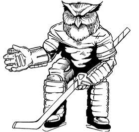 Hockey Owls Mascot Decal / Sticker 1