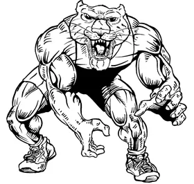 Wrestling Cougars / Panthers Mascot Decal / Sticker 1