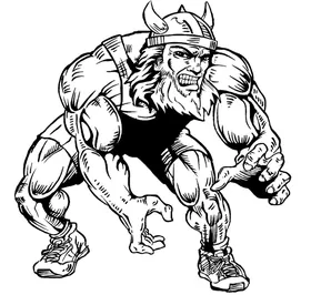 Wrestling Vikings Mascot Decal / Sticker 2