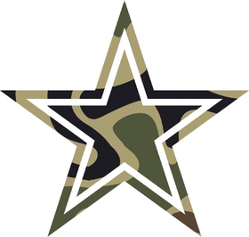 Camouflage Star Decal / Sticker 28