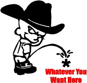 Z1 Pee On Decal / Sticker - Cowboy Kid Design