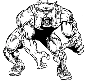 Wrestling Bulldog Mascot Decal / Sticker 3