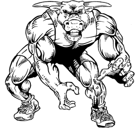 Wrestling Bull Mascot Decal / Sticker 3