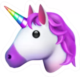 Emoji Unicorn Decal / Sticker 09