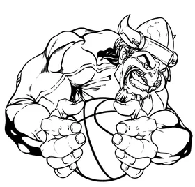 Vikings Basketball Mascot Decal / Sticker